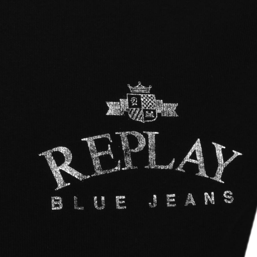 Alternative Image for ProductReplay Crew Neck Logo Sweatshirt Black3